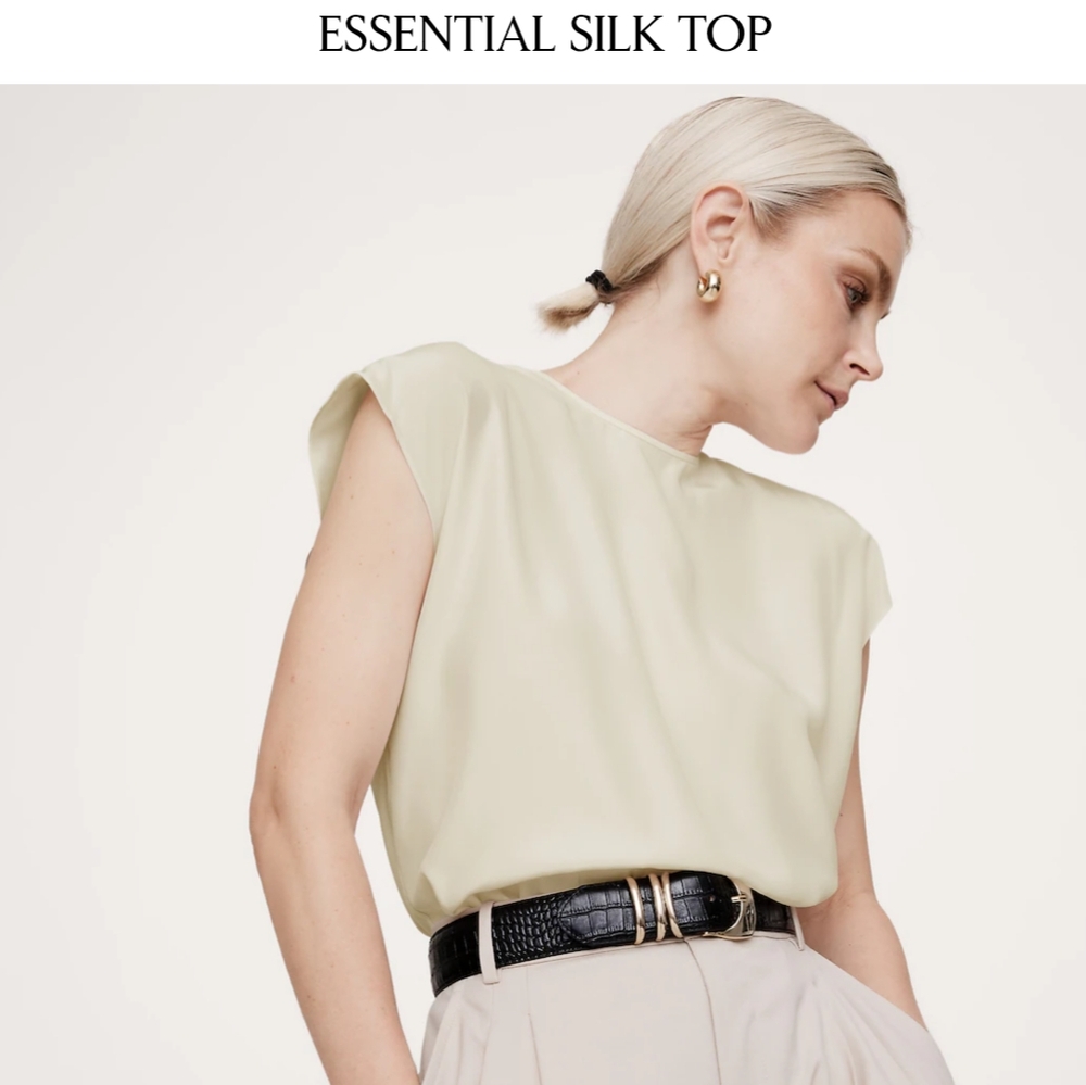 Banana Republic essential silk top, medium NWT